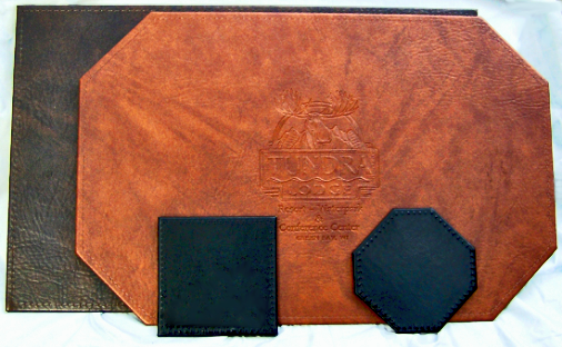Corinthian Imitation leather restaurant quality placemats & coasters