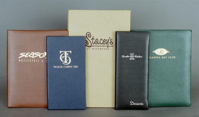 Faux Ostrich Menu Covers