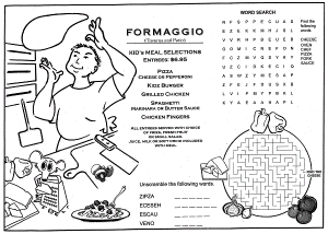 Pizza Front Kid's Coloring Placemat Menus