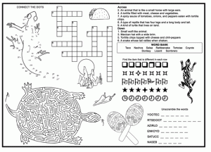 Kids menu placemat Southwest 2