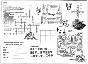 Southwest Theme Kids Placemat Coloring Menus for Restaurants