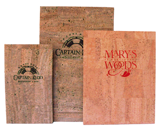Natural Cork Menu Covers for restaurants
