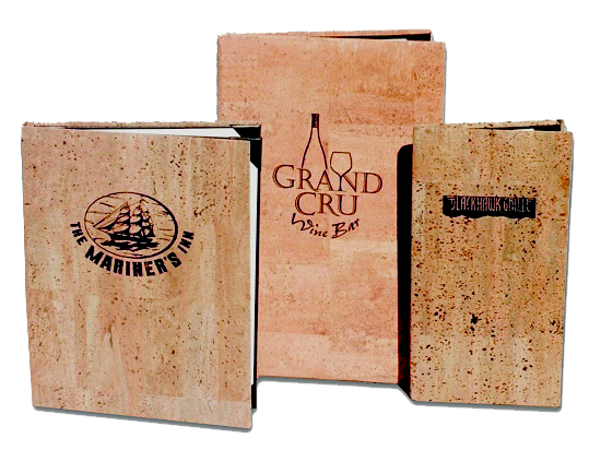 Natural Cork Menu Covers for restaurants