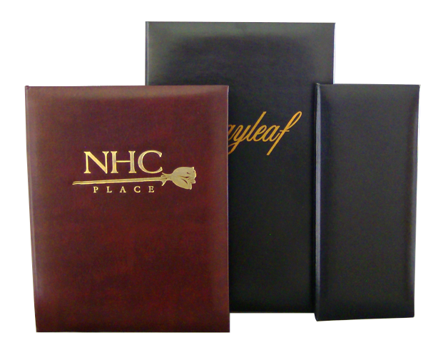 Bonded Leather Menu Covers for fine dining