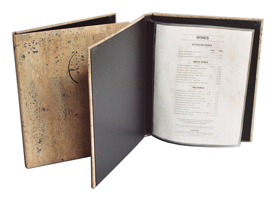 Cork Wine list Menu Cover